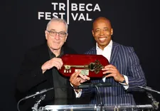 Robert De Niro with his key to New York City presented by Mayor Eric Adams