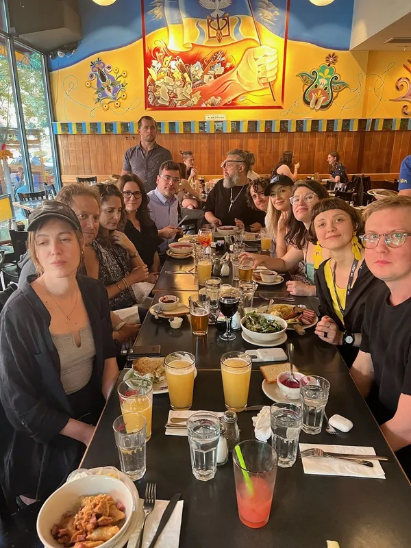 Rule Of Two Walls team at Veselka in New York