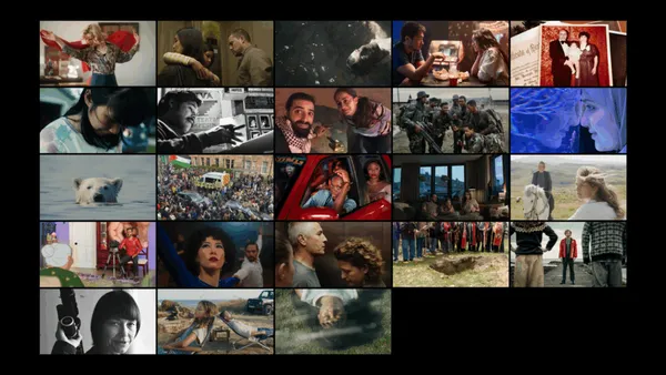 Top L–R: The Friend’s House is Here, Josephine, The Lake, Bedford Park, Who Killed Alex Odeh?; Second Row L–R: Take Me Home, American Pachuco: The Legend of Luis Valdez, Birds of War, Soul Patrol, One In A Million; Third Row L–R: Nuisance Bear, Everybody To Kenmure Street, LADY, How to Divorce During the War, How to Divorce During the War, To Hold a Mountain; Fourth Row L–R: TheyDream, Ha-chan, Shake Your Booty!, Shame and Money, Aanikoobijigan [ancestor/great-grandparent/great-grandchild], The Incomer; Bottom L–R: Barbara Forever, HOLD ONTO ME (Κράτα Με), Filipiñana