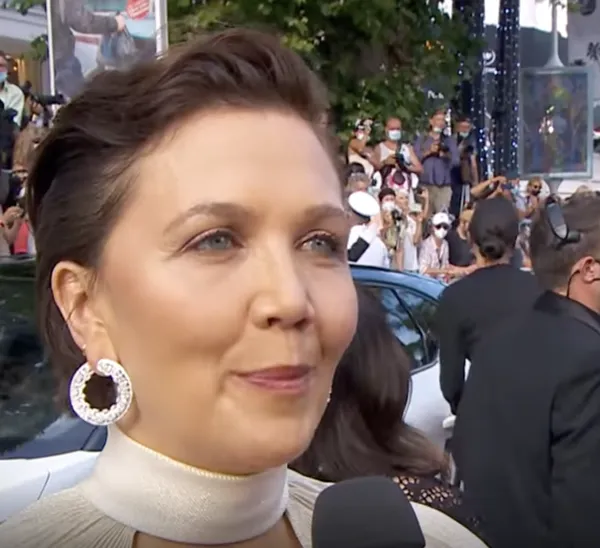 Maggie Gyllenhaal on red carpet at Cannes 2021