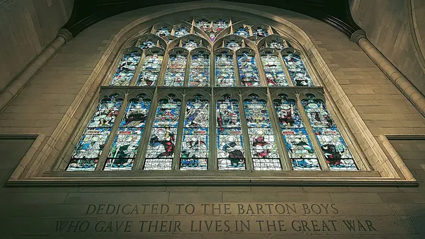 Stained glass windows in The Holdovers