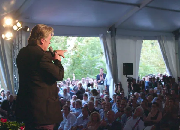 Steve Bannon addressing a crowd