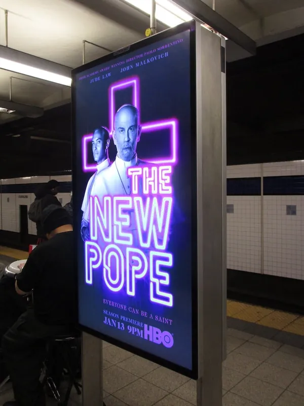The New Pope NYC subway poster