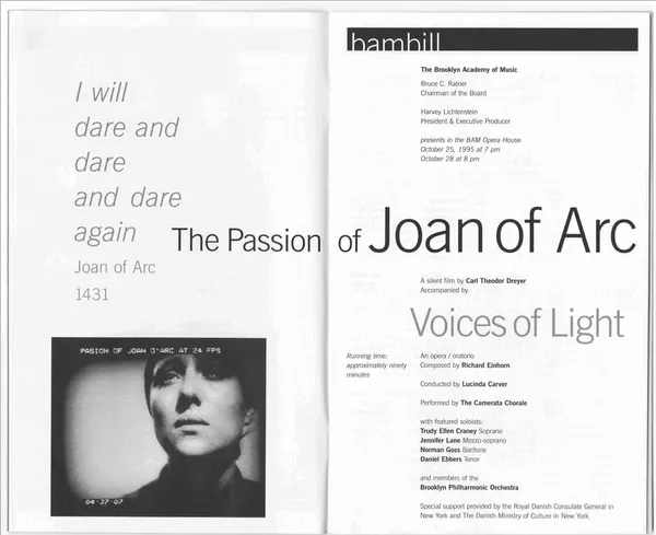 The Passion Of Joan Of Arc Voices Of Light 1995
