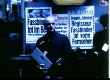 The announcement of Rainer Werner Fassbinder's death on June 11, 1982 seen in B-Movie: Lust & Sound In West-Berlin 1979-1989