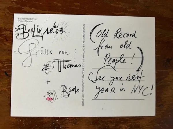 Thomas Wydler + Beate Bartel postcard from Berlin