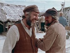 Topol and Norman Jewison on the set of Fiddler On The Roof