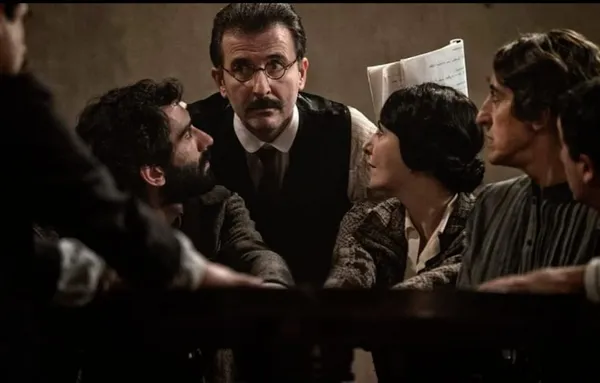 Valentino Picone with the theatre company in Strangeness