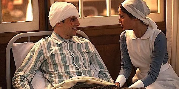 Colin Morgan and Alicia Vikander in Testament Of Youth