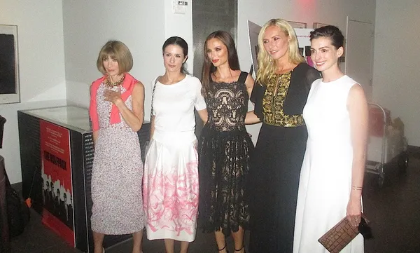 Anna Wintour, Livia Firth, Georgina Chapman, Keren Craig and Anne Hathaway at The True Cost