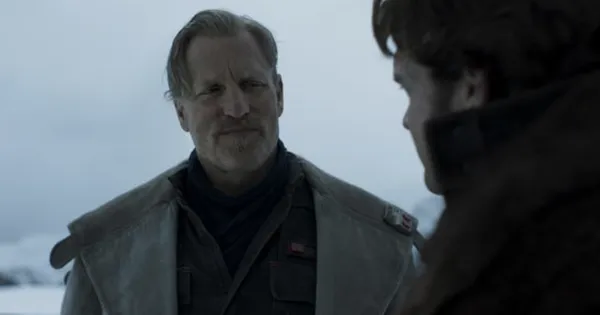 Woody Harrelson and Alden Ehrenreich in Solo: A Star Wars Story