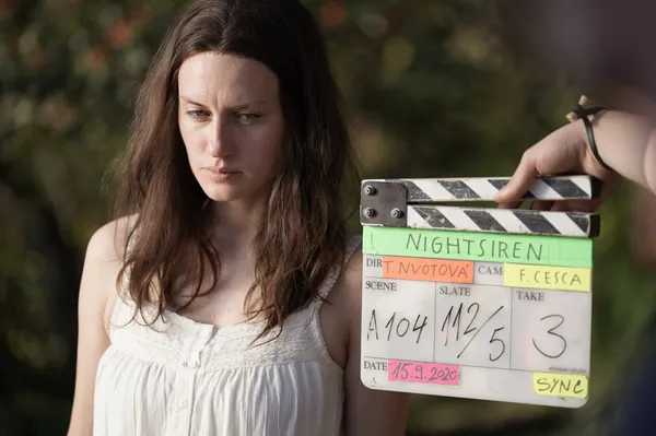 Natalia Germani on the set of Nightsiren