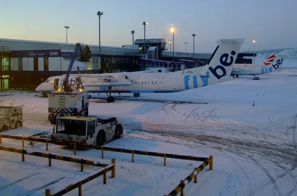 Glasgow Airport has been struggling with the snow