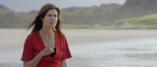 Ana Ularu on the beach on Harris - stunning  location for Lift Share