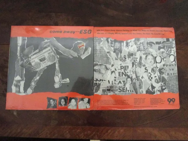 A folded-out LP sleeve from the album come away with ESG.