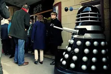 A dalek stalks festival fans. Photo by Max Crawford.