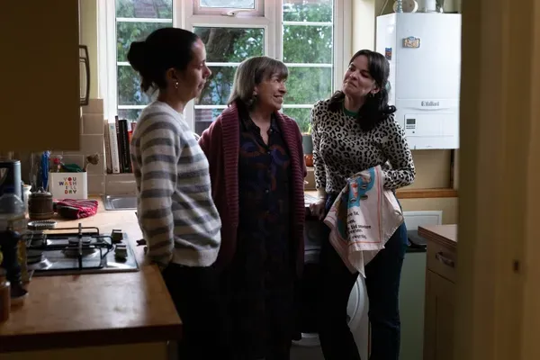 Kate O'Flynn, Marion Bailey and Alice Bailey Johnson in Tender Loving Care. Mike Leigh: c
ompassion is as important in these times as at any other times'