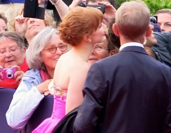 Jessica Chastain is greeted by fans in Deauville