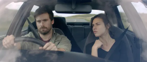 Mark Rowley and Ana Ularu in Lift Share
