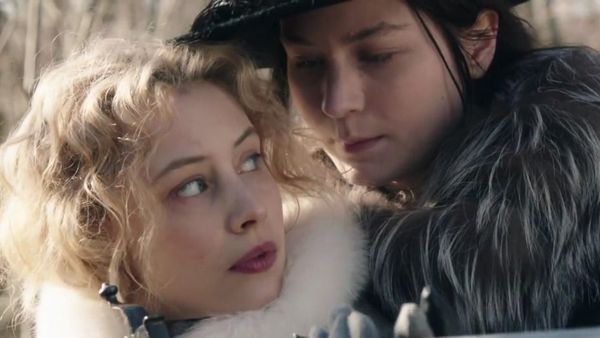 Sarah Gadon as Ebba and Malin Buska as Kristina in The Girl King