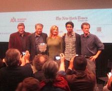 Festival director Richard Peña, director Ang Lee, producer Elizabeth Gabler, actor Suraj Sharma, novelist Yann Martel