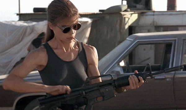 Linda Hamilton as Sarah Connor