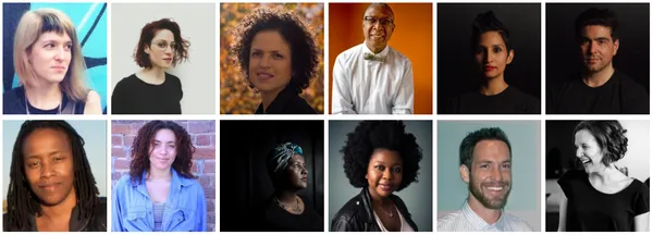 Top row: Nitzan Bartov, Charlotte Simpson, Michèle Stephenson, Joe Brewster, Raqi Syed, Areito Echevarria  Bottom row: Stephanie Dinkins, Sadé Dinkins, Shariffa Chelimo Ali, Yetunde Dada, Kevin Cornish, Seyward Darby