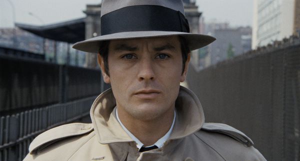 Alain Delon in The Samouraï:  'The mysteriously lethal angel in a trench-coat and a fedora'