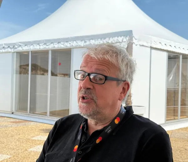 Shot of Sylvain Chomet speaking