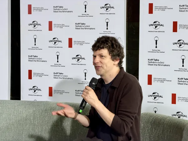 Jesse Eisenberg chats to the press